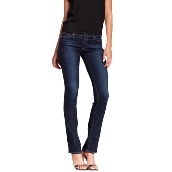 Ag Adriano Goldschmied Denim - AG Adriano Goldshmied The Ballad Slim Boot Cut Dark Wash Mid Rise Jeans Size 29